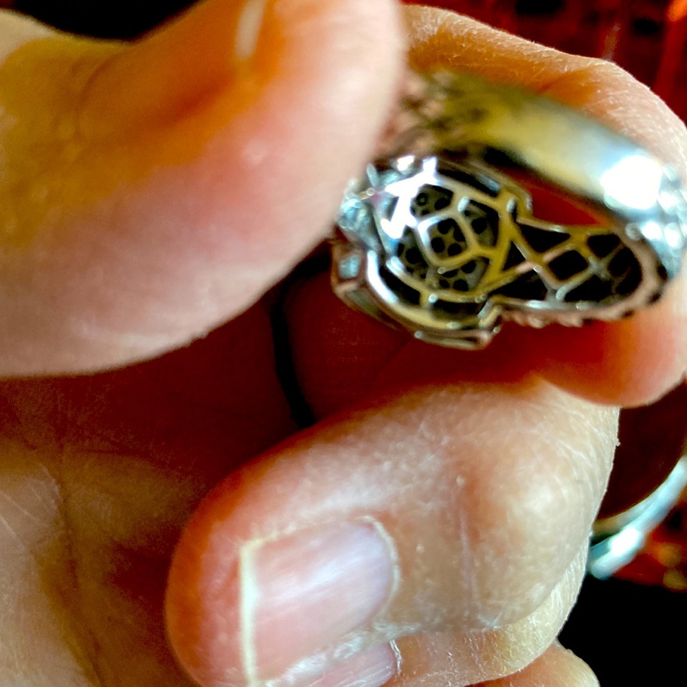 BLUE DIAMOND STERLING RING - Picture 4 of 6